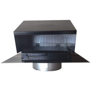 Builder's Best 012633 Black Metal Roof Vent Cap (6" Col...