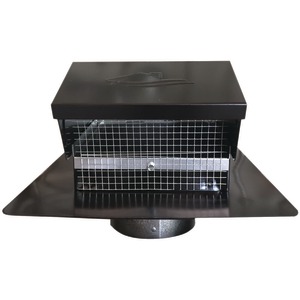 Builder's Best 012635 Black Metal Roof Vent Cap (4" Col...