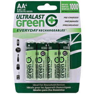 Ultralast ULGED4AA Green Everyday Rechargeables AA NiMH...