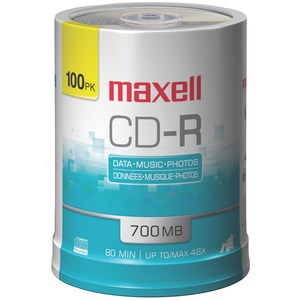 Maxell 648200 - CDR80100S 700MB 80-Minute CD-Rs (100-ct...