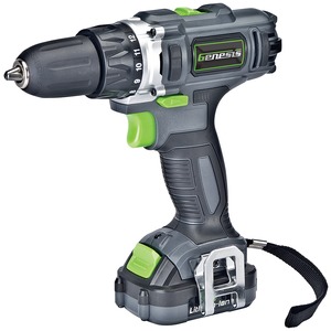 Genesis GLCD122P 12-Volt Cordless Li-Ion 2-Speed Drill/...