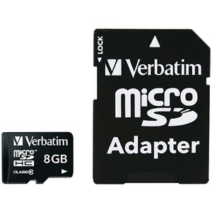Verbatim 44081 microSDHC Card with Adapter (8GB; Class ...