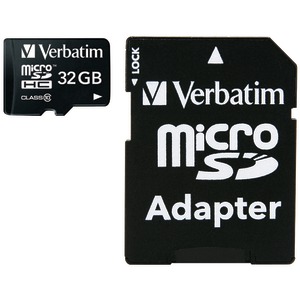 Verbatim 44083 microSDHC Card with Adapter (32GB; Class...