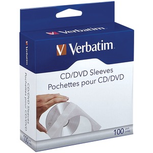 Verbatim 49976 CD/DVD Paper Sleeves with Clear Window, ...