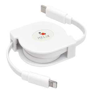 HELIX ETHRTCLT Retractable 3.2-Ft. Lightning to USB-C C...